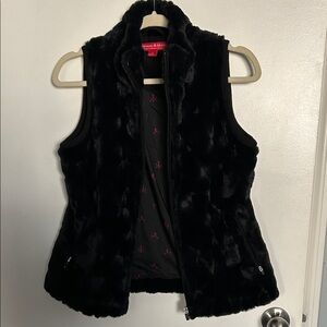 Krimson Klover Black Faux Fur Vest